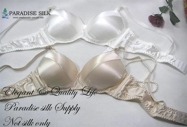 Pure silk Padded Bra Double Faced Silk Wireless Thin 100% Mulberry Silk  Glossy Pattern Bras 34 36 38 40/90A FREE SHIPPING - AliExpress