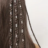 40pcs African Hair Braids mix Hair Braider Metal Hair Rings Beads Cuffs Tubes Charms Hollow Out Dread Decoration Accessories - Image 6