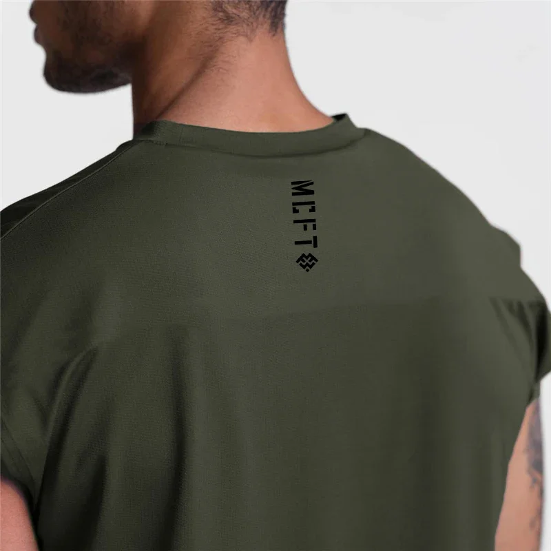 Gym Tank Top Männer Mesh Fitness Kleidung Bodybuilding Stringer Weste Sommer Workout Kleidung für Männliche Ärmelloses Shirt Lose Tanktop – Detail 9