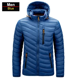 Men's Waterproof Thermal Windbreaker Jacket - Warm Outdoor Hiking & Skiing Coat - XXXL(EU L) (Blue)