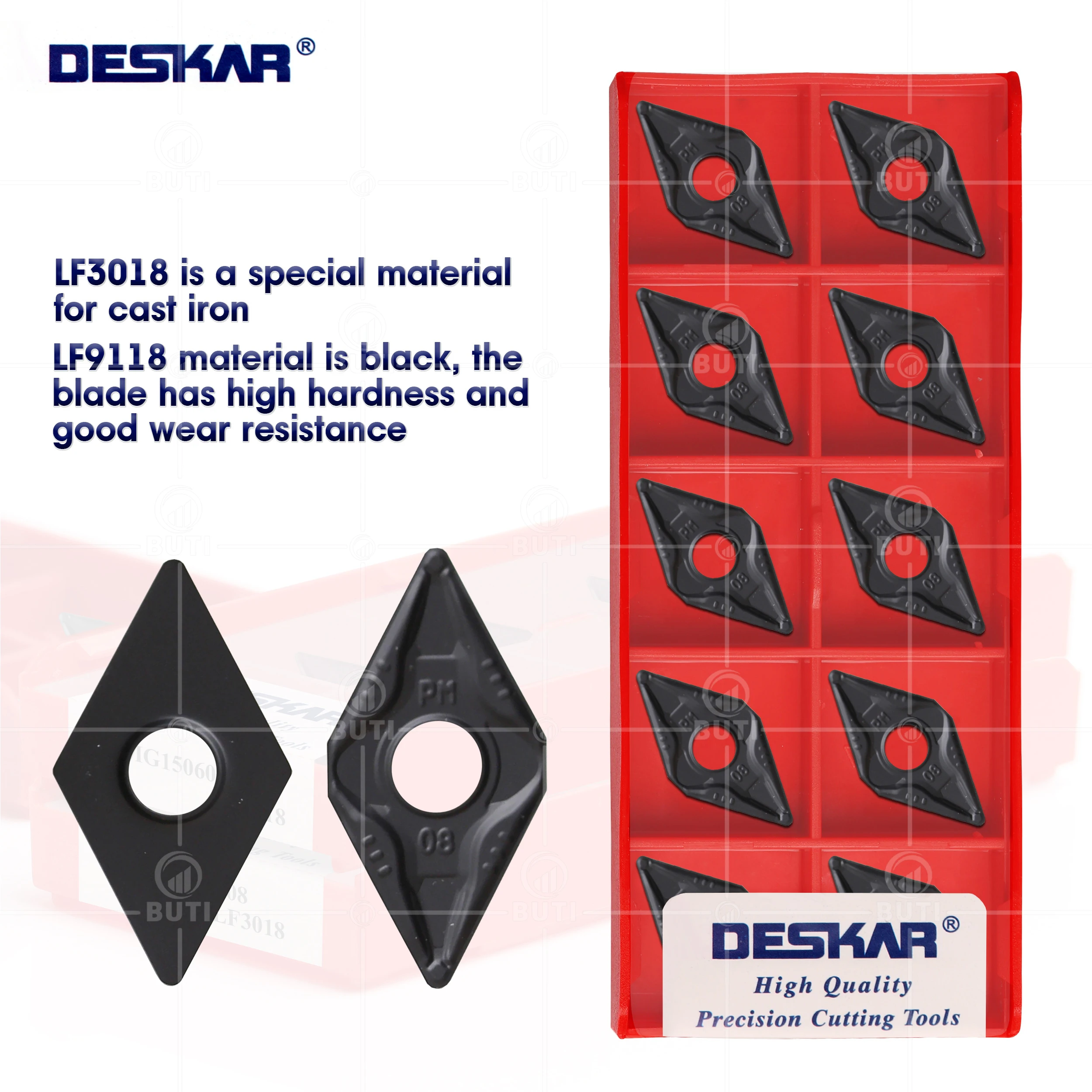 Фото DESKAR 100% оригинальный DNMA150408 LF3018 DNMG150608-PM LF9118 внешний токарный инструмент лезвие токарный станок с ЧПУ резец резка карбидная вставка №1