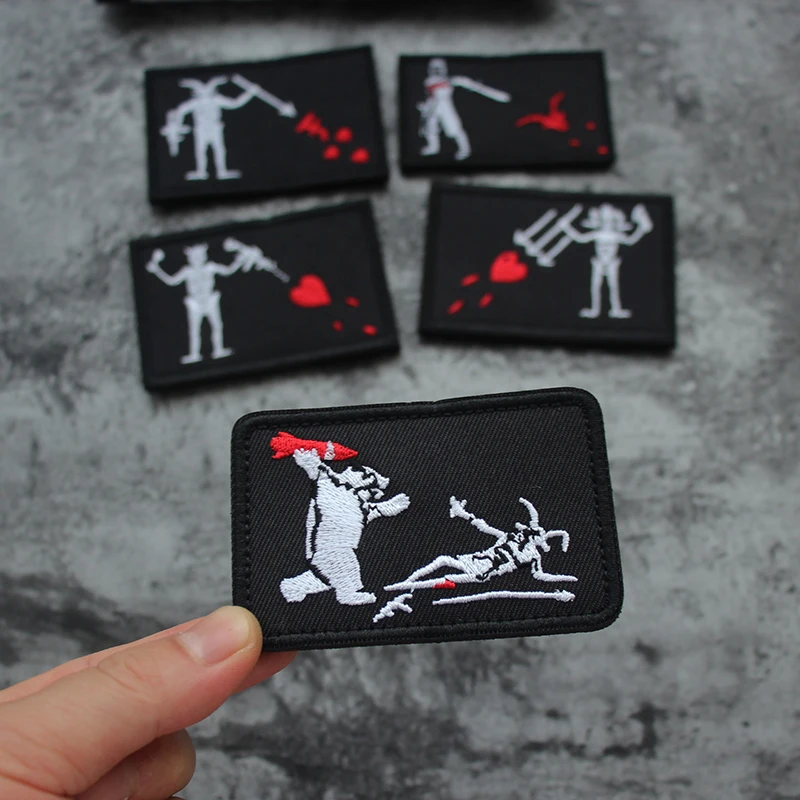 黒ひげ海賊旗 エドワード刺繍パッチ FOG タイムファンネル AKミサイル