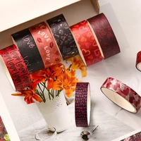 Valentine's Day Washi Tapes Set Office Supplies, Romantic DIY Decorative Adhesive Tape for Room Party Festival Decoration 4