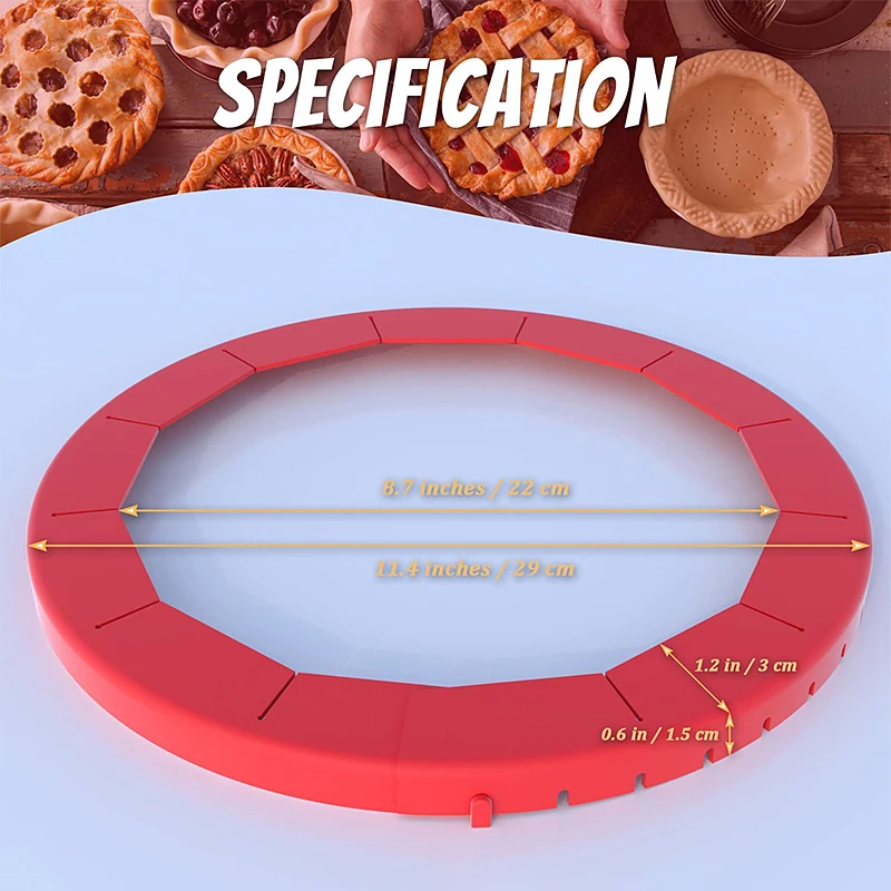 Adjustable Pie Crust Shield Reusable Silicone Pie Protectors Bake Crust Protector Cover Pizza Baking Kitchen Tools pie molds