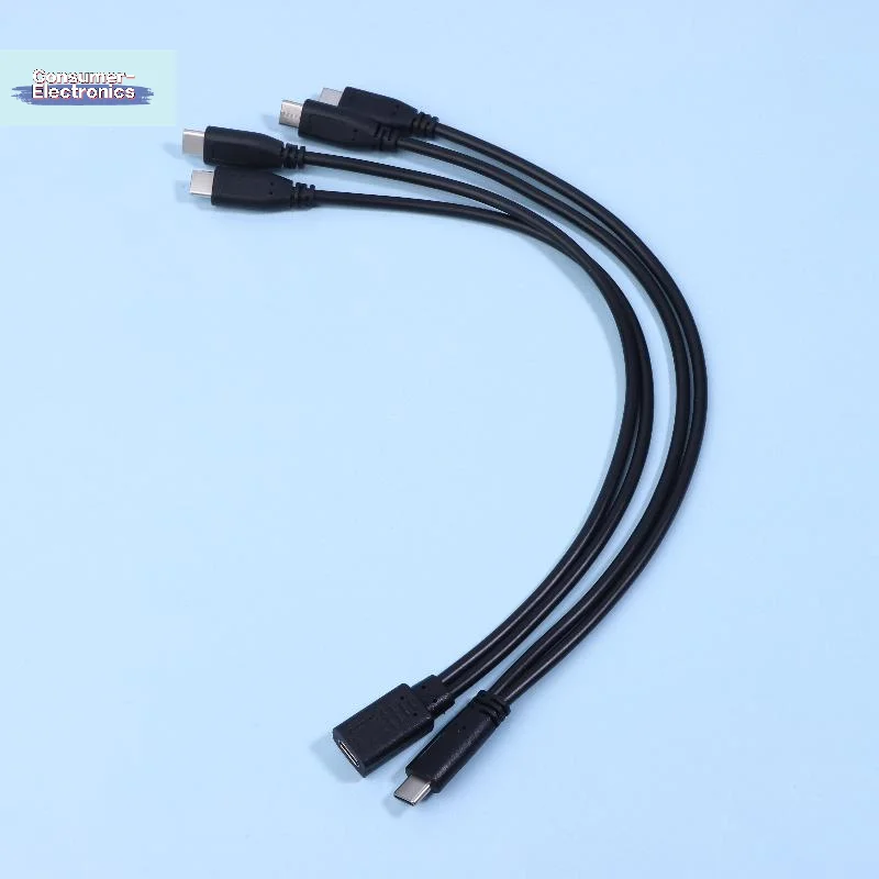 【USB C 케이블 분배기 TypeC 케이블 분배기 1To2 연장선 전원 어댑터 3A 15W 다중 장치 충전 케이블 어댑터】