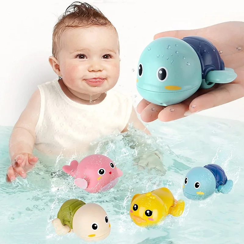 

Baby Bath Toys Cute Swimming Turtle Bath Toys for Toddlers 1-3Y Boy Girl Floating Wind Up Toys NewBorn Baby Bathtub Water Toys