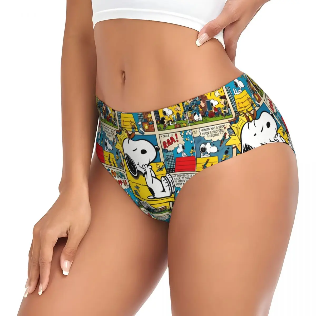Women's Kawaii Underwear Brief Peanuts Comic Characters Snoopy Merch Soft Cartoon Animals Ladies Panties Briefs 3