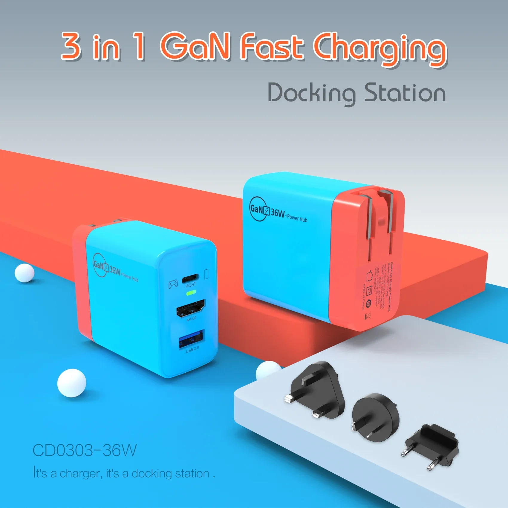 Psda 3D Gan 65W Caricabatterie Tv Docking Station Usb C A 4K 60Hz Hdmi Usb 2.0 Hub Per Nintendo Switch Gan Fast Charger