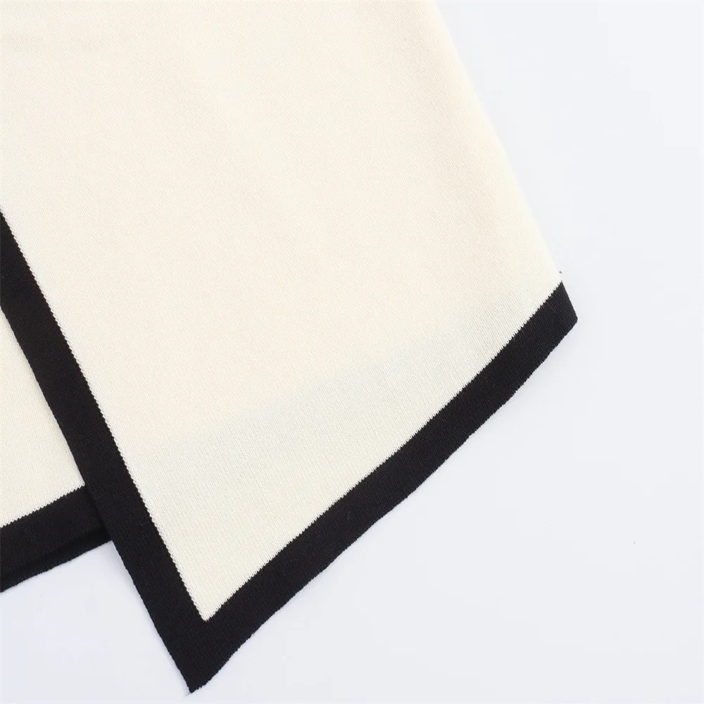 Fashion Slim Knitted Tube Top Dress Woman Contrast Color Splice Sleeveless Mini Dress Sexy Elegant Beach Holiday Dresses