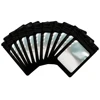 100pcs Matte Black White Mylar Flat Zip Lock Plastic Package Bags Smell Proof Aluminum Foil Plastic Zip Bag Pouches with Window 2