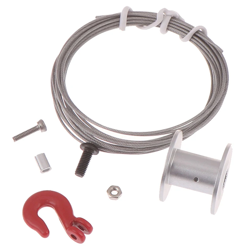 Treuil Servo Métal pour RC Crawler 1/10 - Argent Rouge