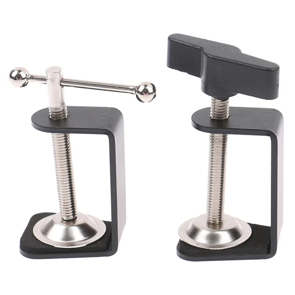 Table Mount Clamp Clamp Home Office Shop C-shaped Design Silicone Pad Stable Metal Base 5cm Height Securely Mount