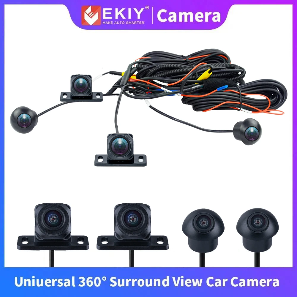 Rear Camera Rear View Camera Front And Rear Cameras EKIY 3D 360 Surround View Camera For Toyota Volkswagen VW Hyundai Kia Renault Suzuki Honda Audi Lada Nissan 720P For Universal