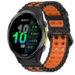 Premium 22mm Silicone Ocean Wristband - Amazfit Active Max (Black orange)