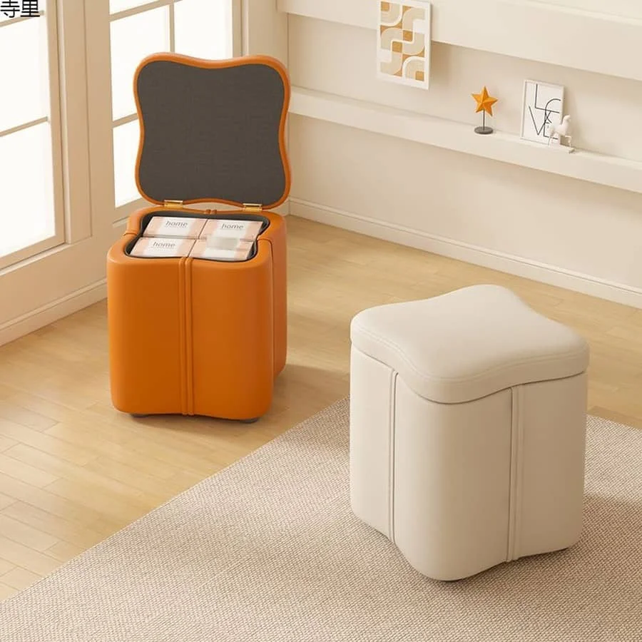 Dressing Stools Armless Leatherwear Entryway Chairs Carrying Storage Stools Makeup Room Footrest Vanity Stool for Living Room