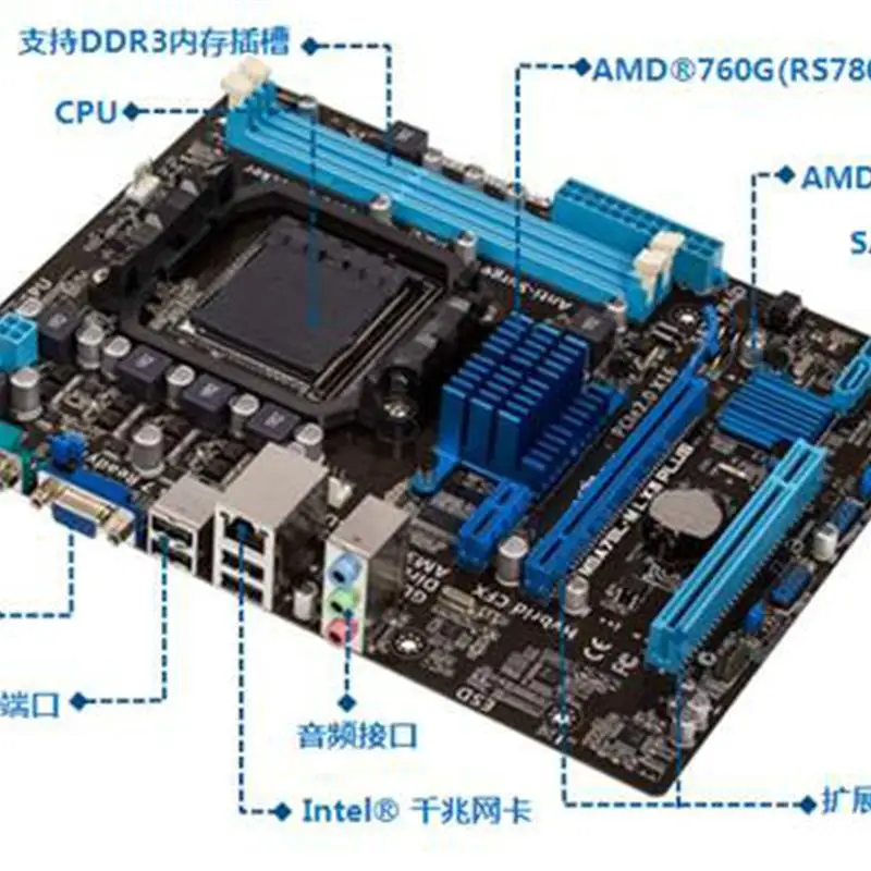 Top Used desktop mainboard m5a78l-m LX3 plus socket AM3 + DDR3 USB2.0 mainboard