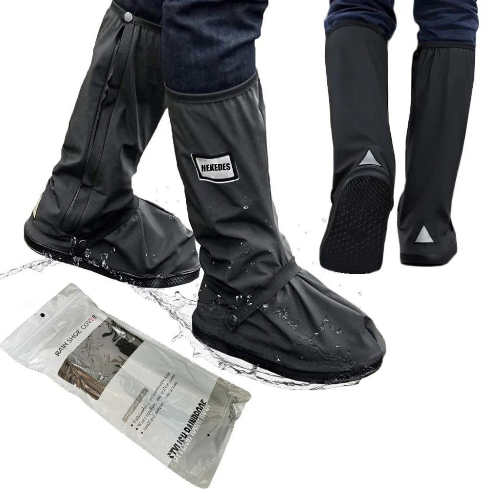 Rain Shoe Cover Waterproof Overshoes with Reflector Reusable Rain Boot Covers Motorcycle Cycling Hiking Shoes Protector