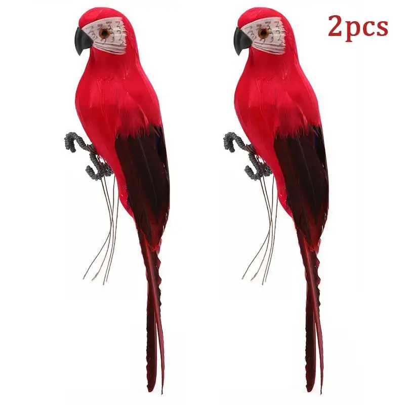 Handmade Foam Feather Artificial Parrot Imitation Bird Model Figurine Foam Birds Parrot Home Garden Decoration Ornament 