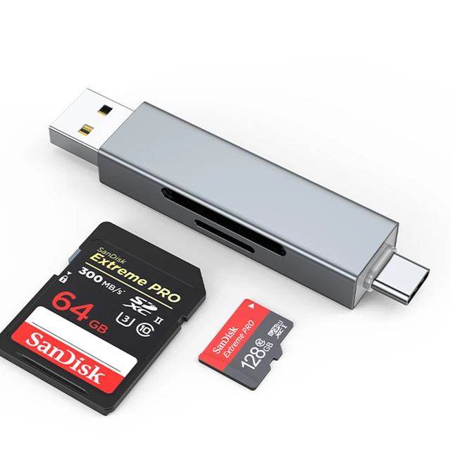 OTG USB Card Reader Dongle SD Micro SD - USB Card Readers