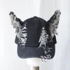 NEW Designer y2k wasteland style personalized cowboy perforated baseball cap women's three-dimensional ears street duckbill cap 6