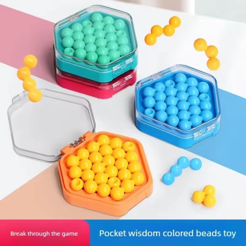 Mini Pocket Toy Magic Bead Fingertip Stress Relief Toy Children Logical Thinking Puzzle Sensory Decompression Toy for Kid Adult