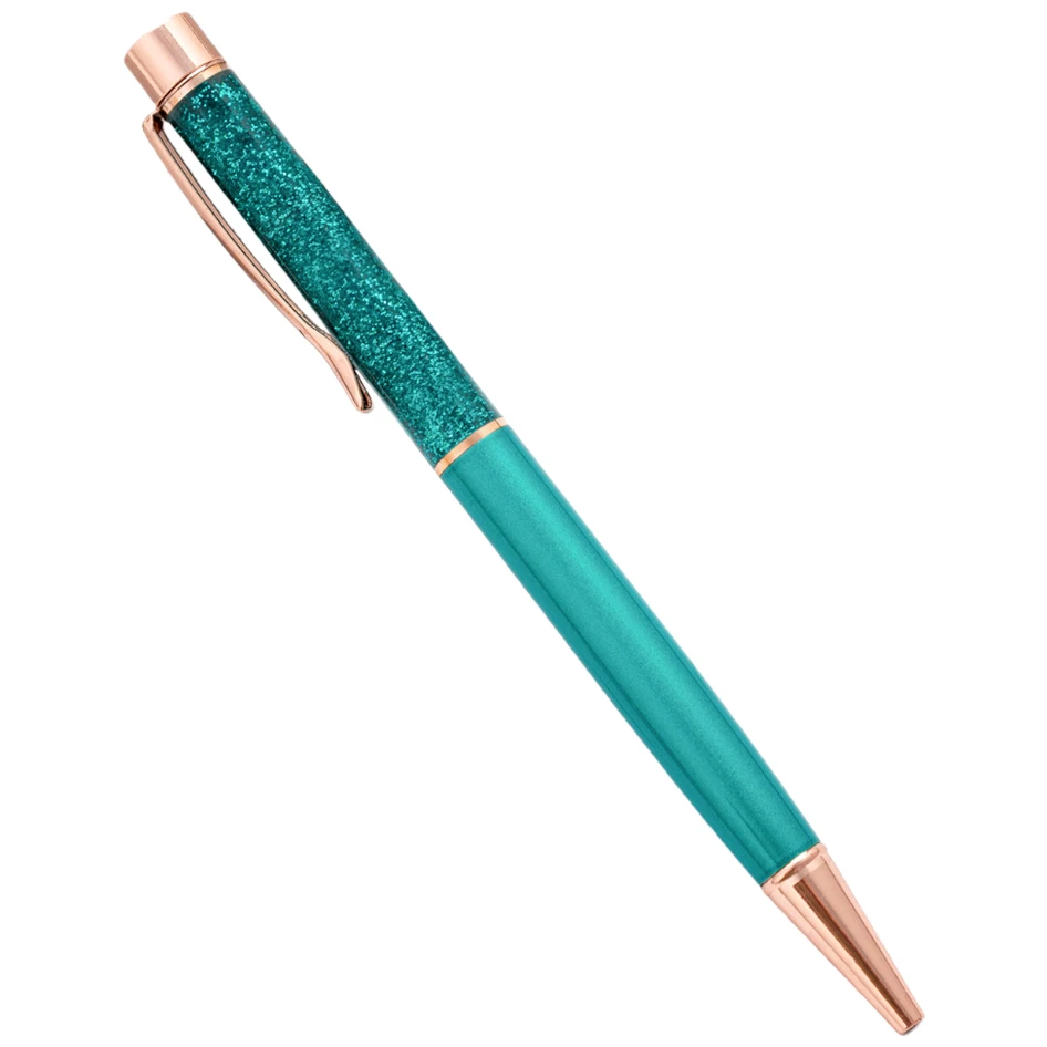 Vibrant Oil Gold Quicksand Luxury Ballpoint Pen - Premium Rotating Metal Design, 1.0mm Tip for School and Office Use