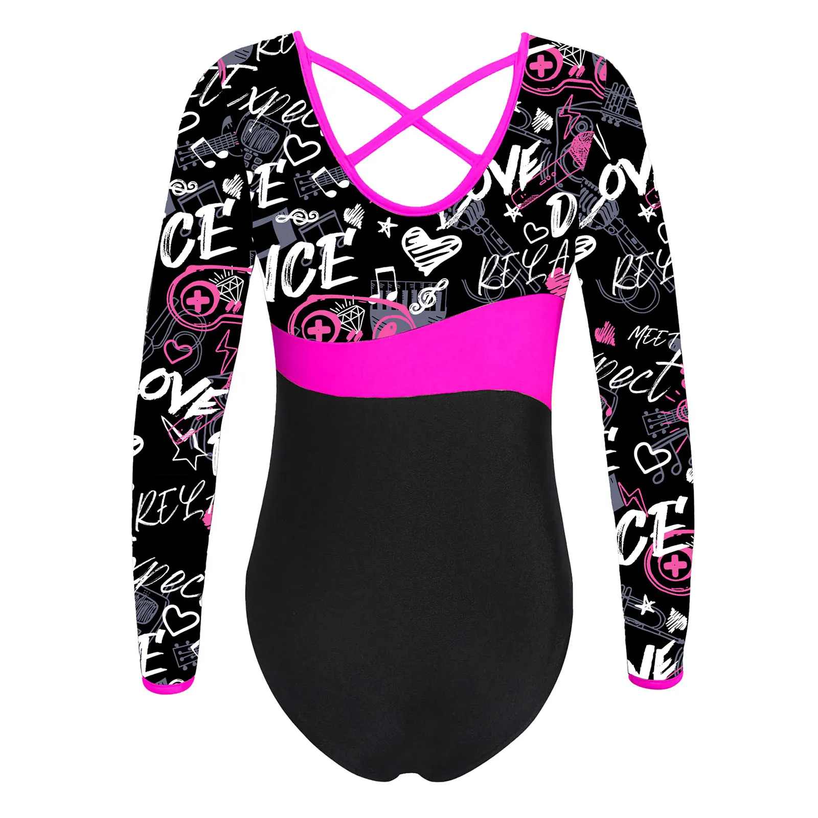 Kids Tutu Ballet Dress Long Sleeved Gymnastics Leotard Bodysuit One-piece Girls Ballet Leotards Dancing Dress Jumpsuit Dancewear