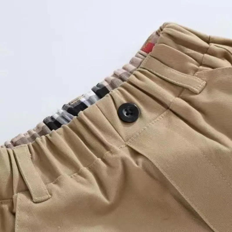 Kids Boys Casual Pants Autumn/Winter Cotton Midsize Boys Fashion Versatile Checker Pants Trend Chilrens Trousers boys pants