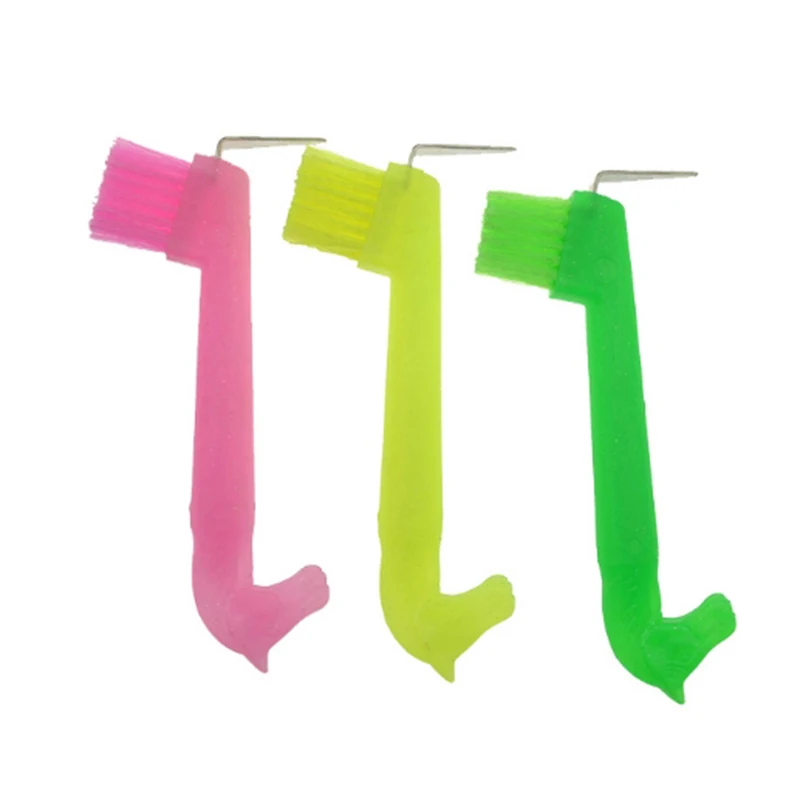 1pc Dual Use Anti-Slip Soft Grip Hoof Pick Rubber With Brush Cleaning Tools Horse Grooming Tools Durable - Random Color 5