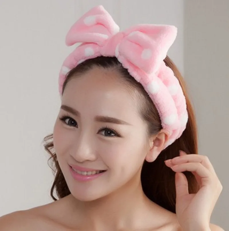 Cute Korean Style Big Bow Hairband Women's Hair Accessories For Makeup Masking Washing Face and Hair Tying Band Hair Headwear