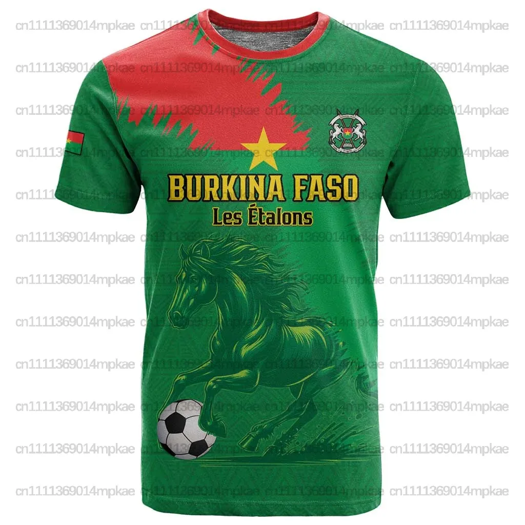 Herren Burkina Faso Afrikanisches T-Shirt, Bedrucktes Rundhals-Oberteil, Lässiges Lockeres Modisches Retro-Sport-Streetstyle-Oberteil – Detail 10