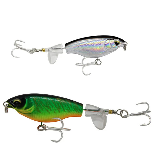 1PCS Whopper Plopper Fishing Lure 75mm 6.5g Topwater Pencil Artificial Hard  Bait Bass Soft Rotating