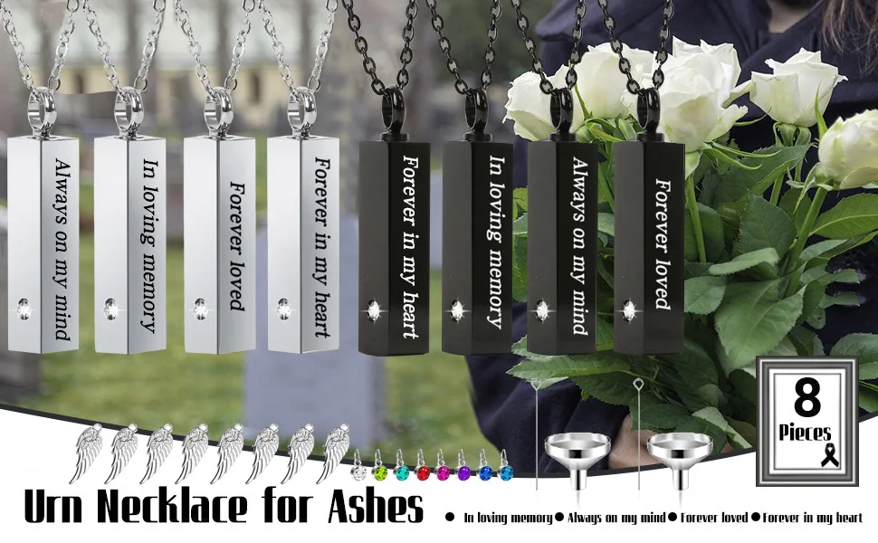 urn ashes necklaces cremation jewelry women men stainless cylinder human