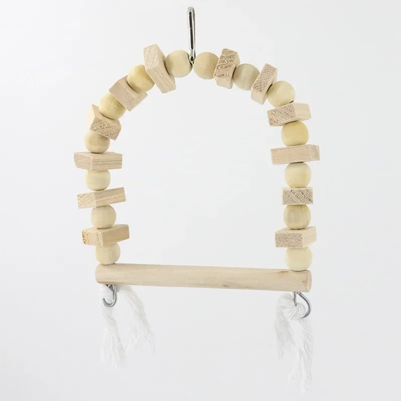 Parrot Toy Bird Toy Bird Swing Toy Bird Swing Wooden Parrot Swing Toy Bird Cage Stand Hanging Chewing Toys Training Toy For Parakeet Budgie Parrot