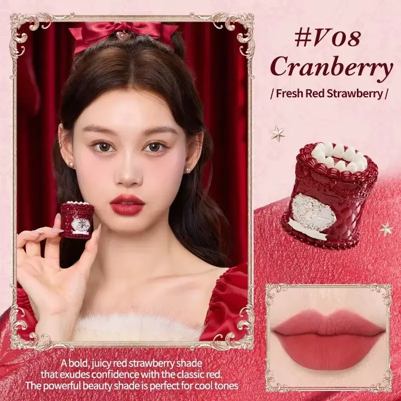 Flowerknows Strawberry Cupid Lipstick Cake Matte Velvet Lipgloss Lip Mud Makeup Korean Flower Know Lip Cream For Girls&Women - Image 12