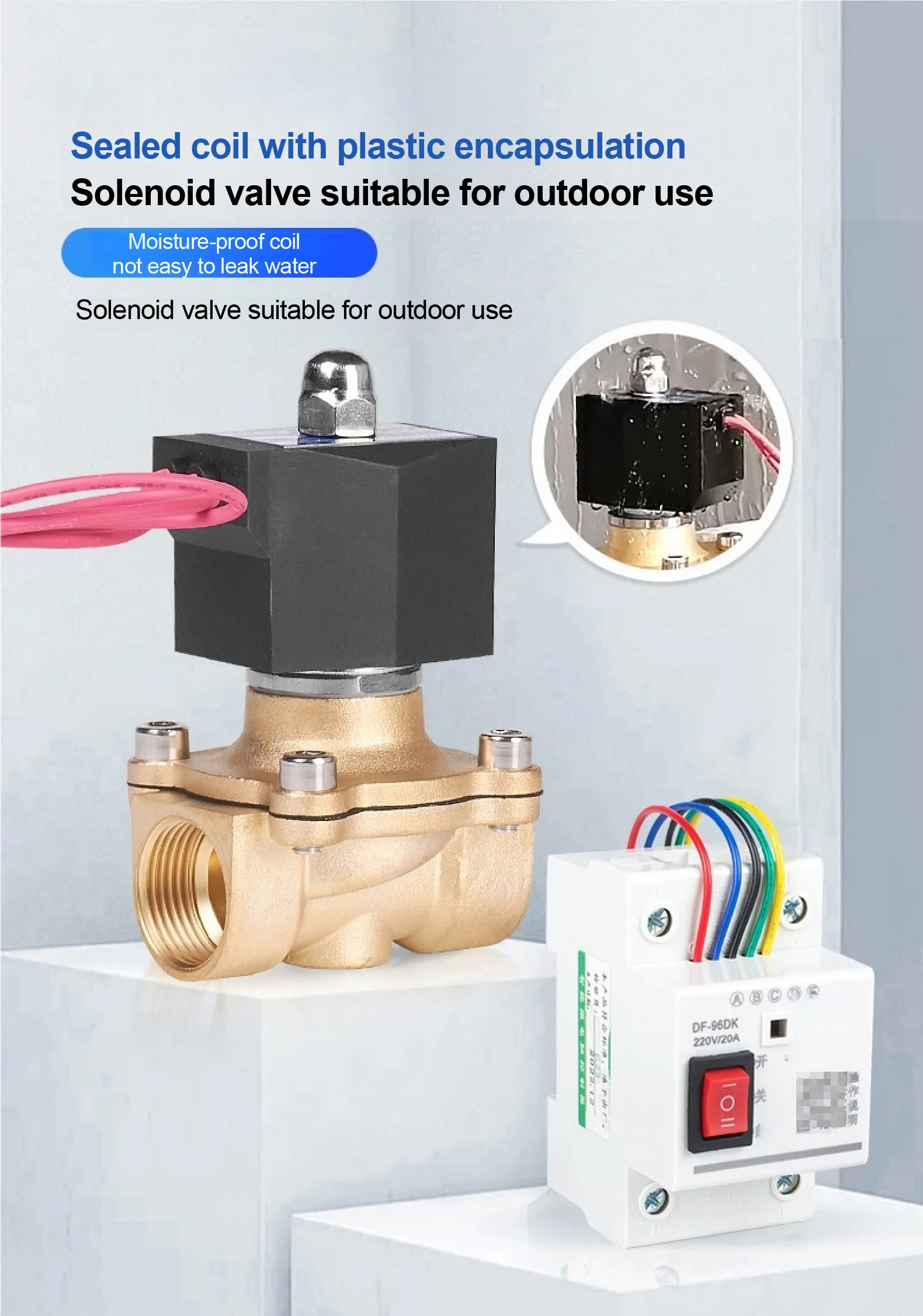 AC220V/DC24V Automatic Water Level Controller with Three‑Wire Probe Float Switch