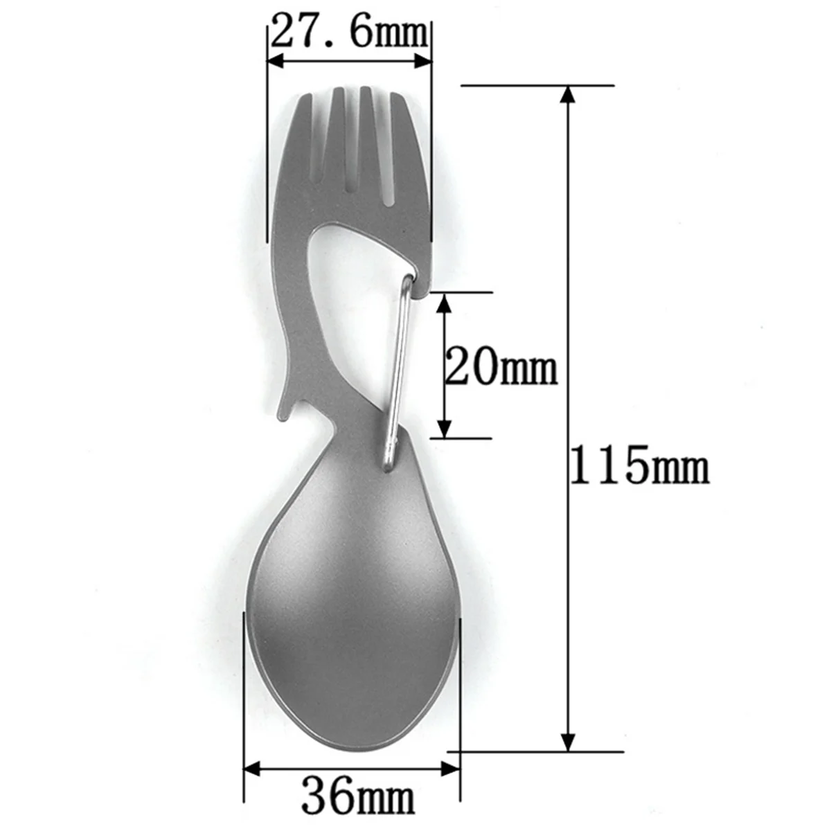 BAAU 5X 3 in 1 Picnic Titanium Spoon Tableware Titanium Fork Ultralight Pure or Stainless Steel Spork