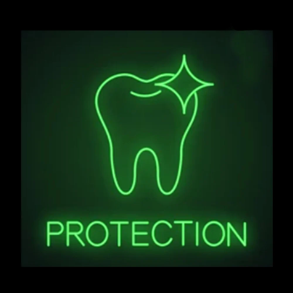 

Teeth Protection Cure Treat Custom Lamp Handmade Real Glass Tube Clinic Hospital Advertise Decor Display Sign Neon Light 17"X17"