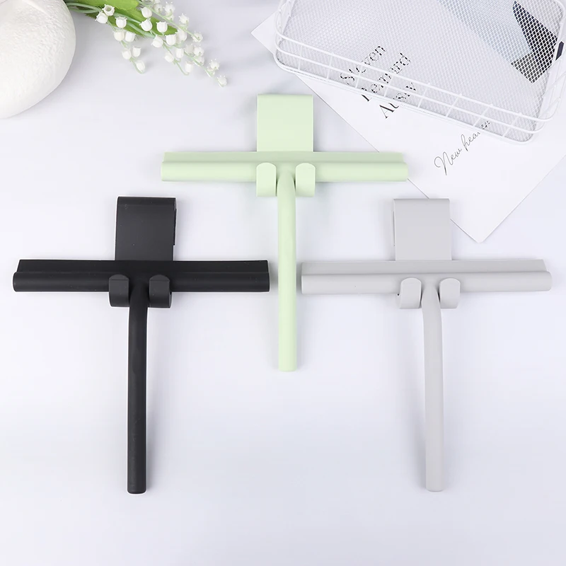 

Window Glass Shower Squeegee Wiper Silicone Scraper Cleaner Brush Long Handle Bathroom Mirror Wiper Scraper Cleaning Accessories