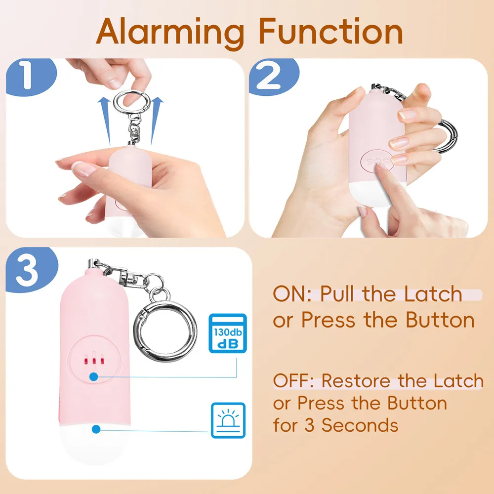 AIYATO Locator Emergency SOS 130DB Personal Alarm Self Defense Emergency Button Or Pull Pin Alert Device Work With Apple Find My 2