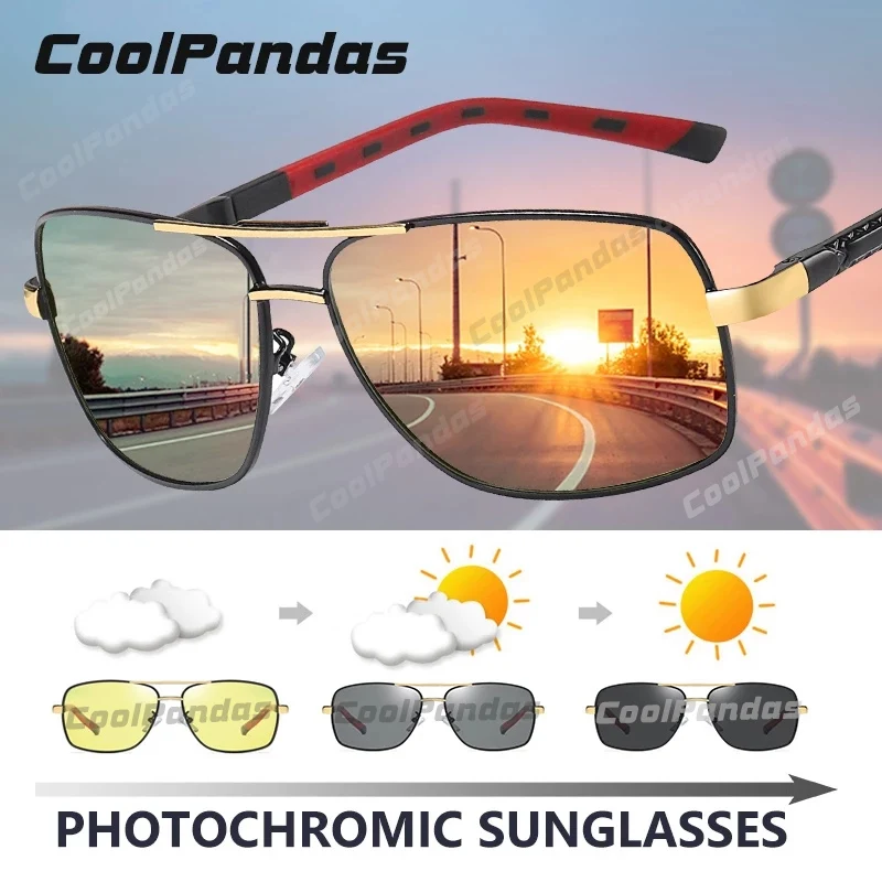 Brand Polarized Photochromic Sunglasses Men Day Night Vision Dual Eyes Protect Sun Glasses Unisex driving goggles oculos de sol