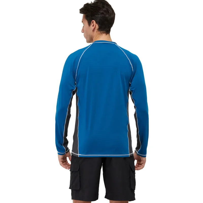 Men's UPF 50+ UV Sun Protection Shirts Polyester Swim  Rashguard Outdoor Long Sleeve Cloth US Size