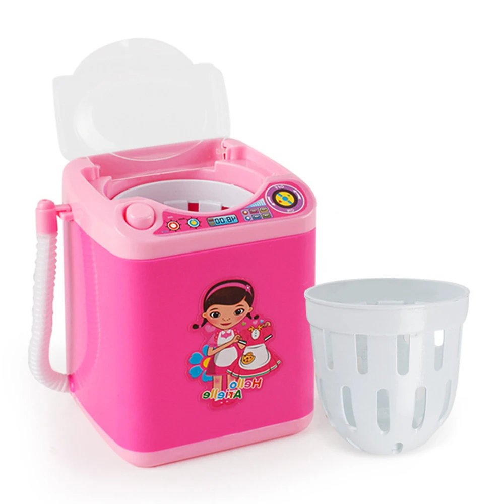 Kid Mini Washing Machine Makeup Sponge Cleaner Make Up Powder Puff Electric Cleaning  Machine Children Kids Gift Play Toys - AliExpress