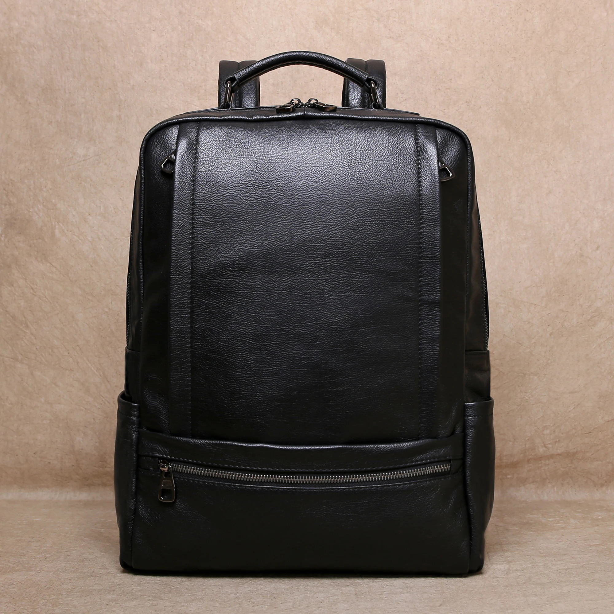 Men's Leather Backpack Large Capacity Fashion High-Grade Business 15 inch Computer Bag Bag Cowhide Travel