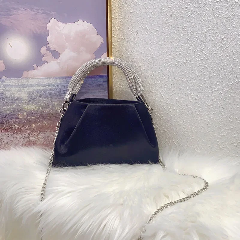 Vintage diamond Faux Suede Bags Women Luxury Designer Handbag Purses 2025 New  PU Leather Plush Ornaments Underarm Shoulder