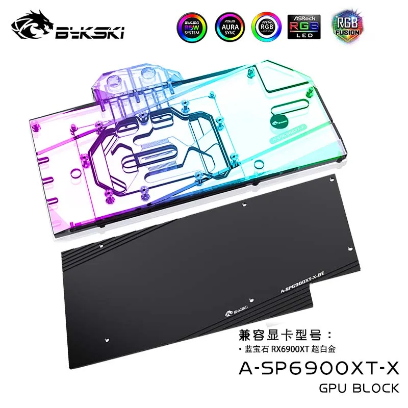 Bykski A-Sp6900Xt-X, Blocco Acqua Gpu Per Scheda Grafica Amd Radeon Rx 6800/6900 Xt Nitro +, Dispositivo Di Raffreddamento Liquido Blocco Vga