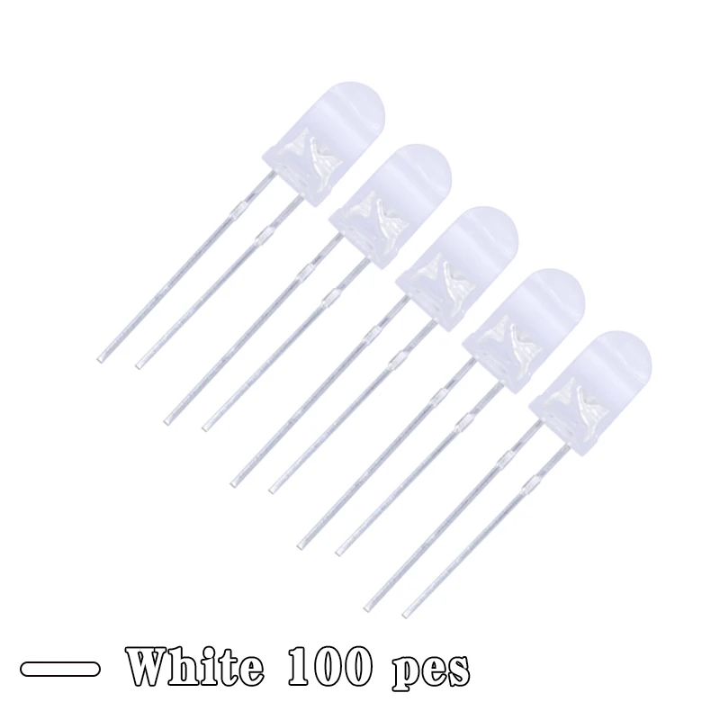 Led Diode Lights Electronic Component LEDs 1000 Pcs 5mm White LED ...