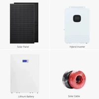 Système solaire hybride domestique 5kw 10kw, 6kw 8kw 20kw 30kw, Kit complet de système d'énergie solaire, batterie de stockage d'énergie solaire, vente en gros 3