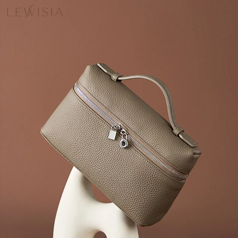 

LEWISIA 2023 New Gigi Same Top Layer Cowhide LP19 Lunch Box Genuine Leather Women's Handheld Box Bag Crossbody Small Bag