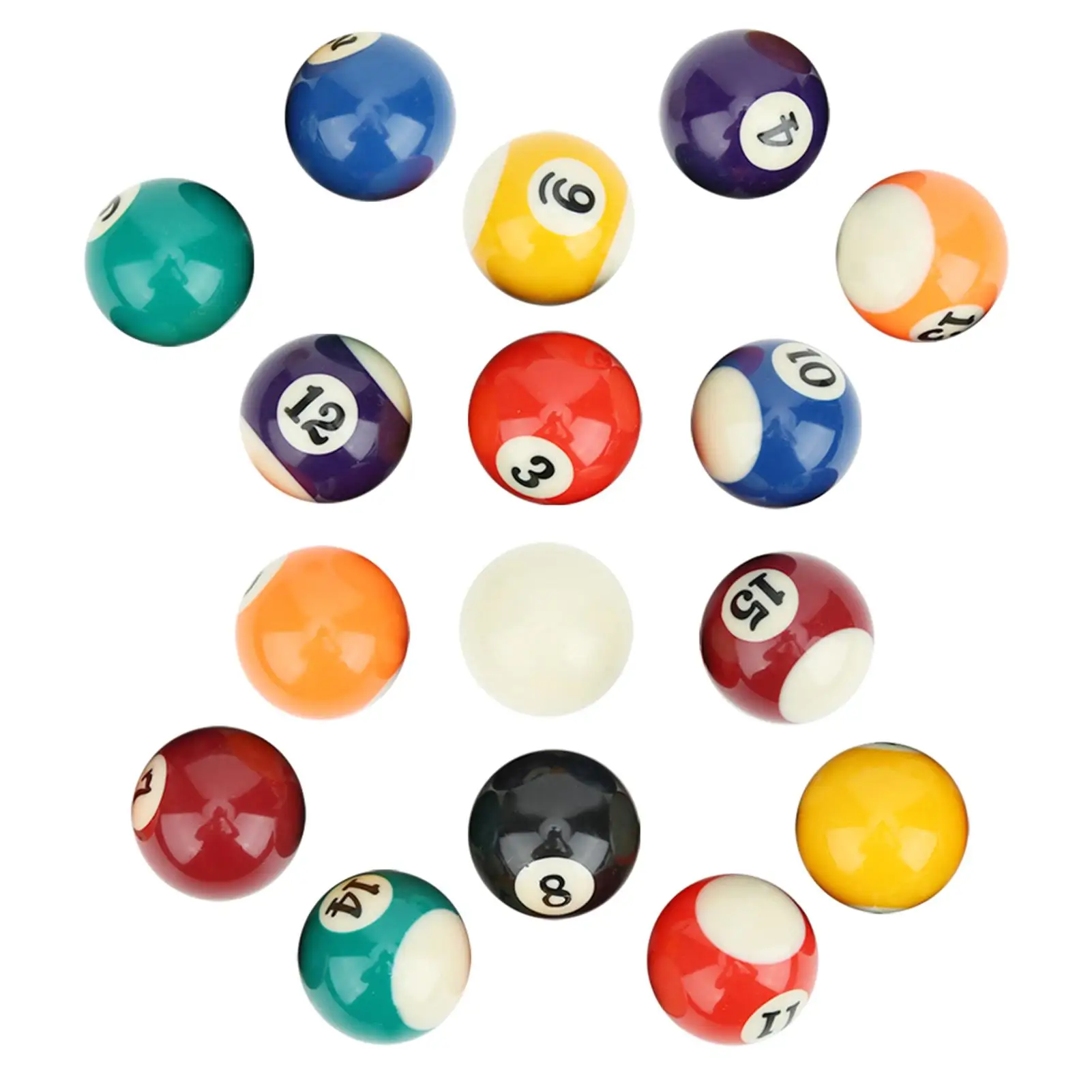 38MM Mini Pool Table Billiard Ball Kit Children's Toy Set Eco-friendly Resin Accessory